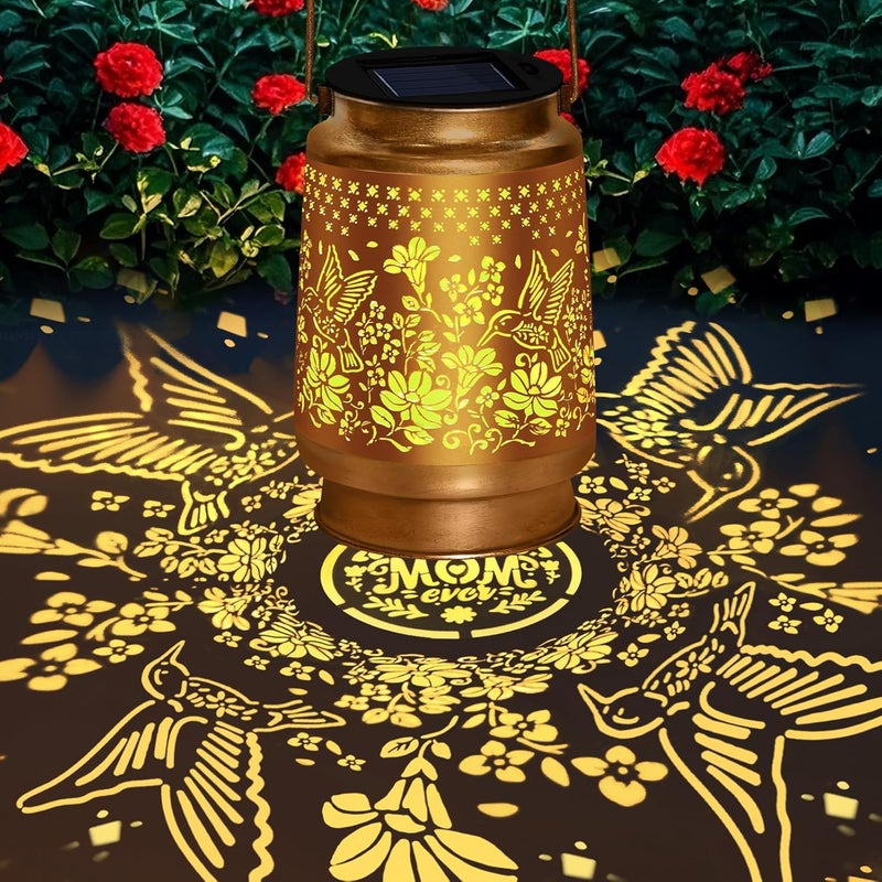 ostritec Christmas Gifts Hummingbird Solar Lanterns Outdoor Waterproof, Hanging Solar Lights Garden Decor, Metal Garden Lights for Yard, Patio, Lawn, Landscape, Christmas Gifts for Women Mom Grandma - Image 1